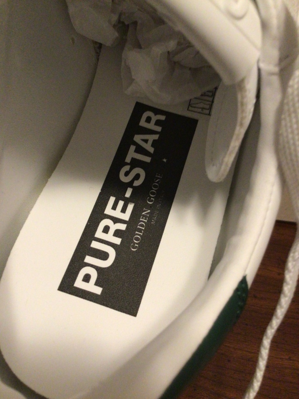 Golden Goose Authentic Pure New white and green Men’s sneakers SZ 44 - Picture 8 of 16